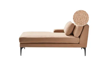 Schäslong Beliani Ewron Beige, svart, Högervänd Beige||Black Right-faced - Møbler - Sofaer - Modulsofaer - Andre moduler til modulsofa