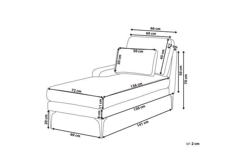 Schäslong Beliani Ewron Beige, svart, Högervänd Beige||Black Right-faced - Møbler - Sofaer - Modulsofaer - Andre moduler til modulsofa
