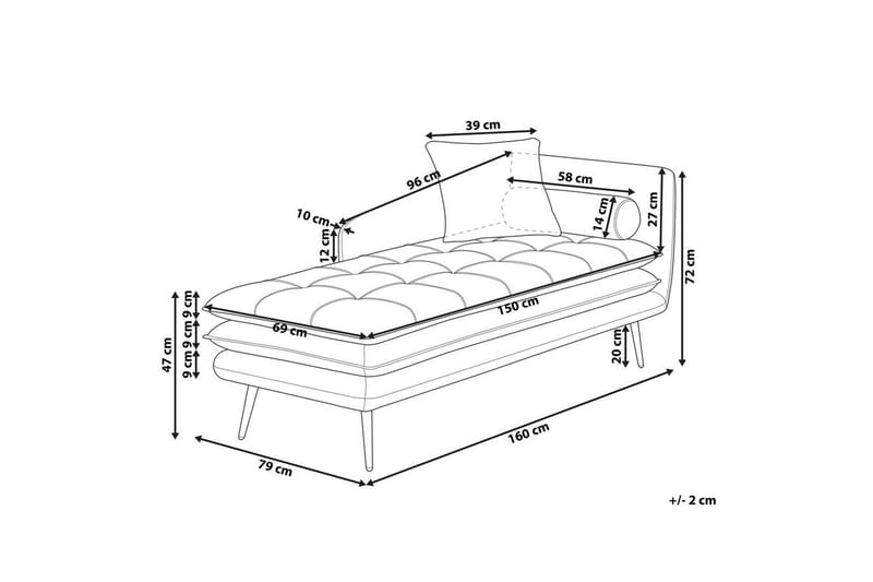 Schäslong Beliani Gonesse Beige, Grå, Guld Beige||Grey||GOLD - Møbler - Sofaer - Modulsofaer - Andre moduler til modulsofa