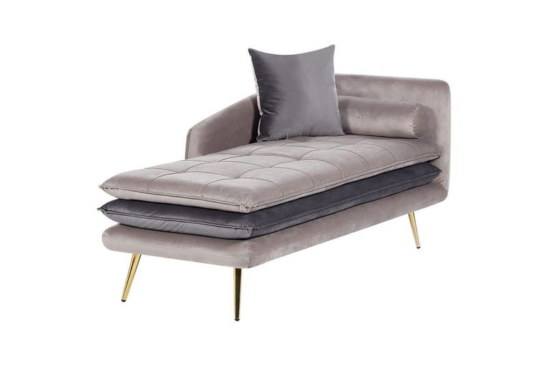 Schäslong Beliani Gonesse Beige, Grå, Guld NO_BRAND Beige||Grey||GOLD - Møbler - Sofaer - Modulsofaer - Andre moduler til modulsofa