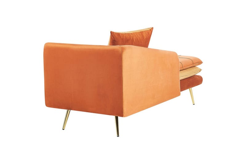 Schäslong Beliani Gonesse Beige, Grå, Guld NO_BRAND Dark Orange||GOLD - Møbler - Sofaer - Modulsofaer - Andre moduler til modulsofa