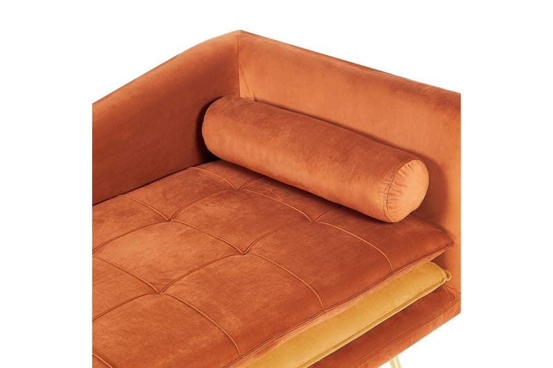 Schäslong Beliani Gonesse Beige, Grå, Guld NO_BRAND Dark Orange||GOLD - Møbler - Sofaer - Modulsofaer - Andre moduler til modulsofa