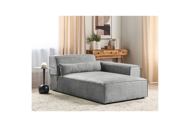 Schäslong Beliani Hellnar Beige, Högervänd Grey Left-faced - Møbler - Sofaer - Modulsofaer - Andre moduler til modulsofa