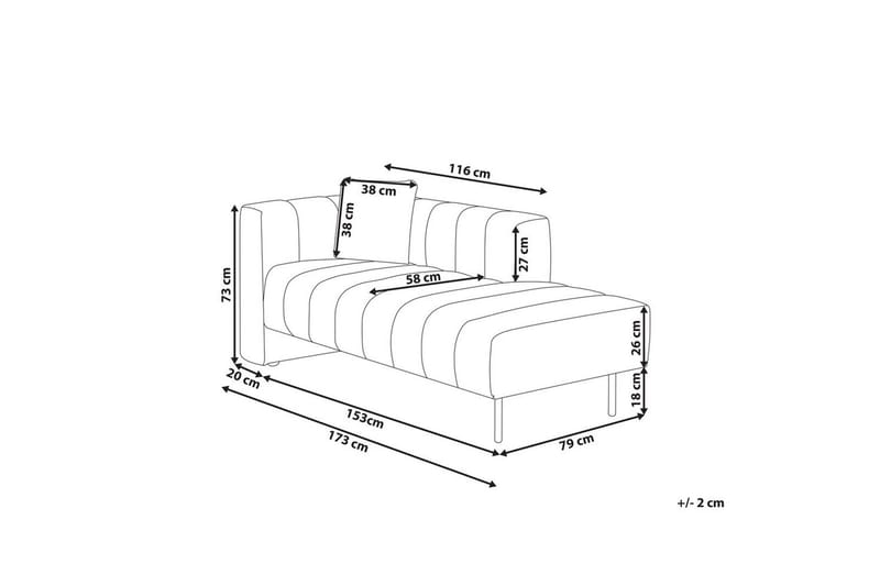 Schäslong Beliani Lannils Brun, Svart, Högervänd Brown||Black Left-faced - Møbler - Sofaer - Modulsofaer - Andre moduler til modulsofa