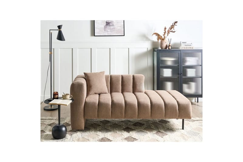 Schäslong Beliani Lannils Brun, Svart, Högervänd Brown||Black Left-faced - Møbler - Sofaer - Modulsofaer - Andre moduler til modulsofa