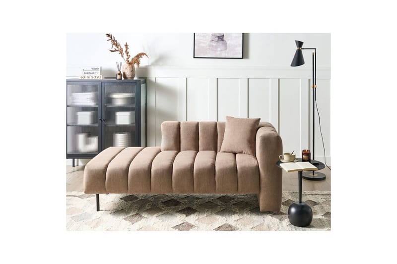 Schäslong Beliani Lannils Brun, Svart, Högervänd Brown||Black Right-faced - Møbler - Sofaer - Modulsofaer - Andre moduler til modulsofa