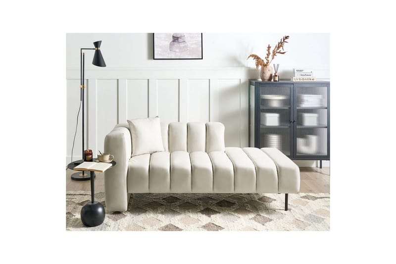 Schäslong Beliani Lannils Brun, Svart, Högervänd NO_BRAND White||Black Left-faced - Møbler - Sofaer - Modulsofaer - Andre moduler til modulsofa