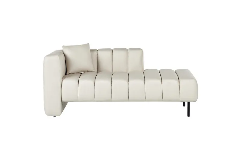Schäslong Beliani Lannils Brun, Svart, Högervänd White||Black Left-faced - Møbler - Sofaer - Modulsofaer - Andre moduler til modulsofa