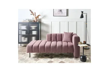Schäslong Beliani Lannils Brun, Svart, Högervänd Pink Right-faced - Lyserød - Møbler - Sofaer - Modulsofaer - Andre moduler til modulsofa