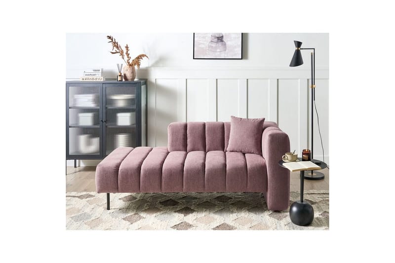Schäslong Beliani Lannils Brun, Svart, Högervänd Pink Right-faced - Lyserød - Møbler - Sofaer - Modulsofaer - Andre moduler til modulsofa