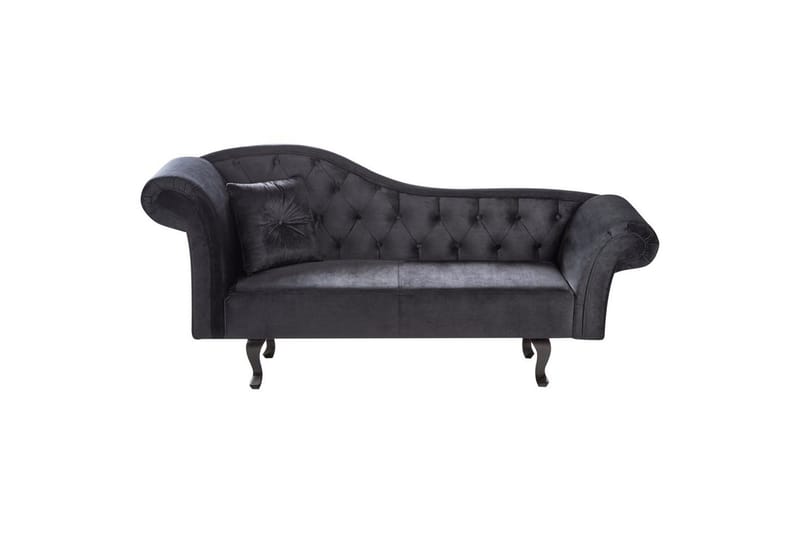 Schäslong Beliani Lattes Grå, mörkt trä, Högervänd Black Left-faced - Møbler - Sofaer - Daybed