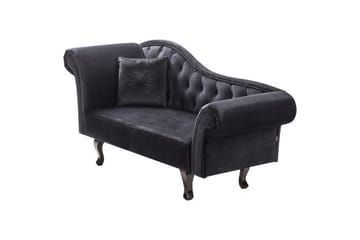 Schäslong Beliani Lattes Grå, mörkt trä, Högervänd Black Left-faced - Møbler - Sofaer - Daybed