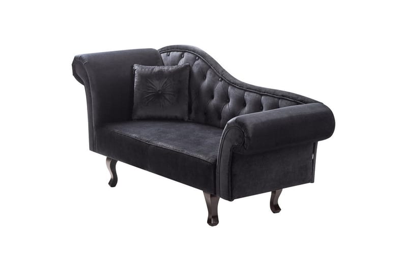 Schäslong Beliani Lattes Grå, mörkt trä, Högervänd Black Left-faced - Møbler - Sofaer - Daybed