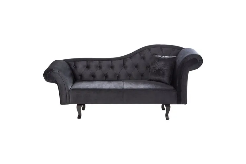 Schäslong Beliani Lattes Grå, mörkt trä, Högervänd Black||Dark colored wood Right-faced - Møbler - Sofaer - Daybed