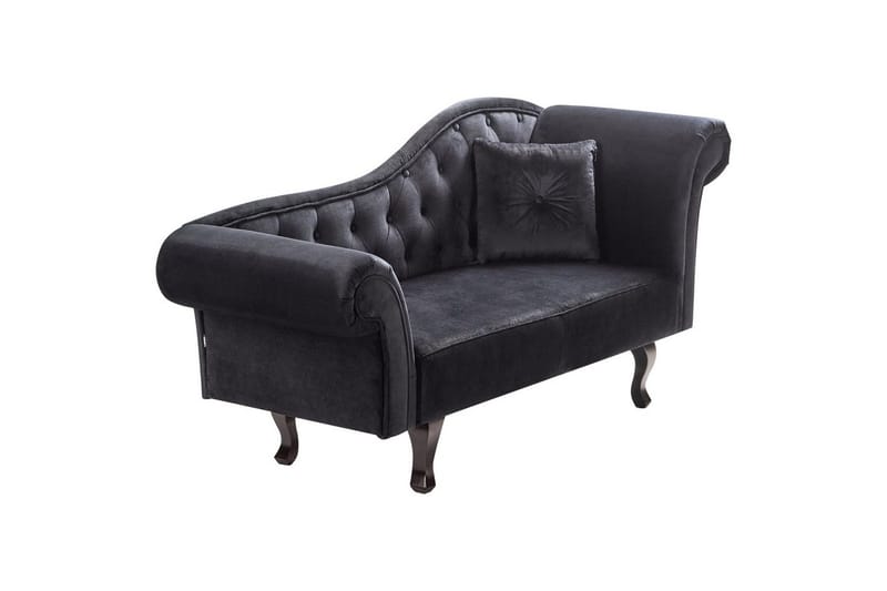 Schäslong Beliani Lattes Grå, mörkt trä, Högervänd Black||Dark colored wood Right-faced - Møbler - Sofaer - Daybed