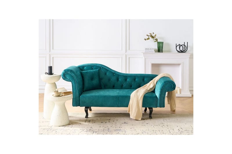 Schäslong Beliani Lattes Grå, mörkt trä, Högervänd Green||Dark colored wood Left-faced - Møbler - Sofaer - Daybed