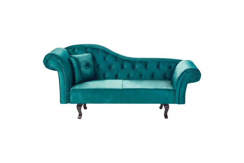 Schäslong Beliani Lattes Grå, mörkt trä, Högervänd Green||Dark colored wood Left-faced - Møbler - Sofaer - Daybed