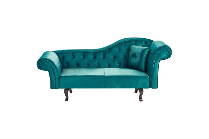 Schäslong Beliani Lattes Grå, mörkt trä, Högervänd Green||Dark colored wood Right-faced - Møbler - Sofaer - Daybed