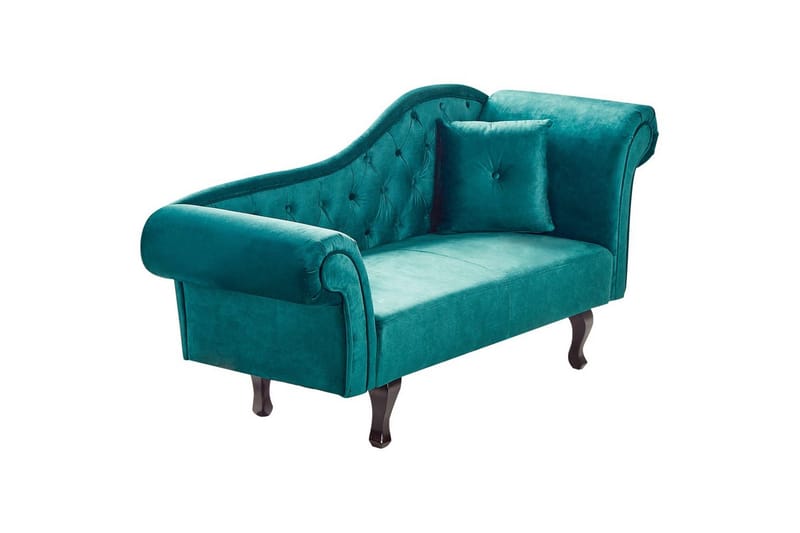 Schäslong Beliani Lattes Grå, mörkt trä, Högervänd Green||Dark colored wood Right-faced - Møbler - Sofaer - Daybed