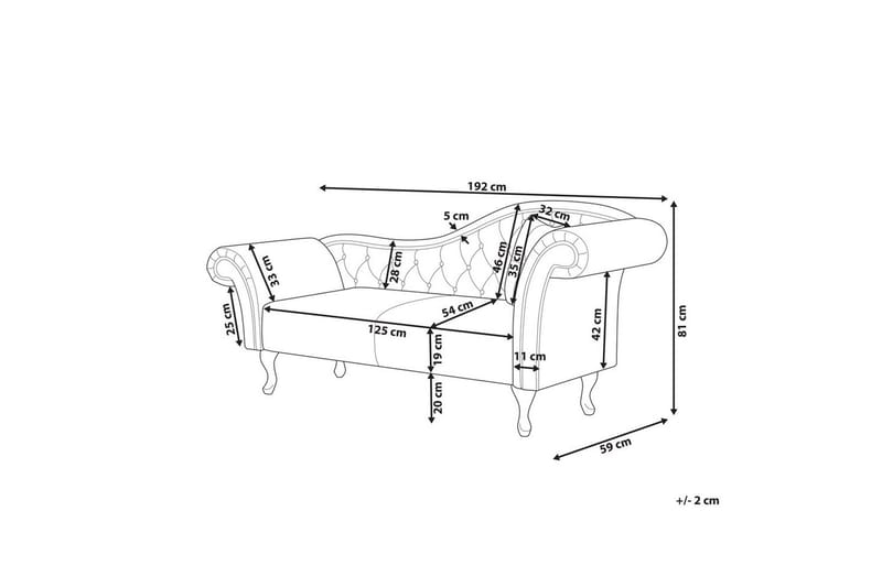 Schäslong Beliani Lattes Grå, mörkt trä, Högervänd Green||Dark colored wood Right-faced - Møbler - Sofaer - Daybed