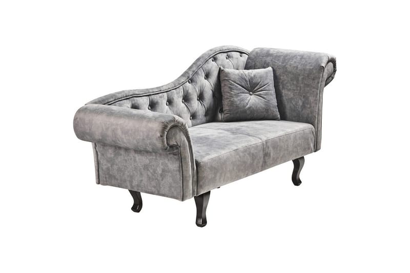 Schäslong Beliani Lattes Grå, mörkt trä, Högervänd Grey Right-faced - Grå - Møbler - Sofaer - Daybed