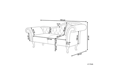 Schäslong Beliani Lattes Grå, mörkt trä, Högervänd Grey Right-faced - Grå - Møbler - Sofaer - Daybed