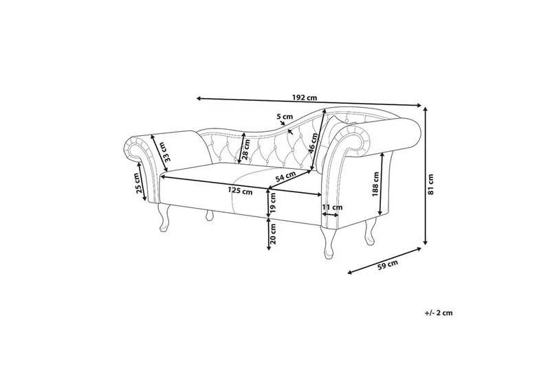 Schäslong Beliani Lattes Grå, mörkt trä, Högervänd Grey Right-faced - Grå - Møbler - Sofaer - Daybed