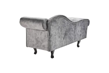 Schäslong Beliani Lattes Grå, mörkt trä, Högervänd Grey Right-faced - Grå - Møbler - Sofaer - Daybed