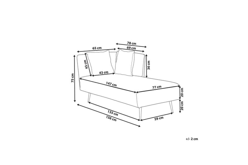 Schäslong Beliani Riom Grön, Svart, Högervänd NO_BRAND White||Black Left-faced - Møbler - Sofaer - Modulsofaer - Andre moduler til modulsofa