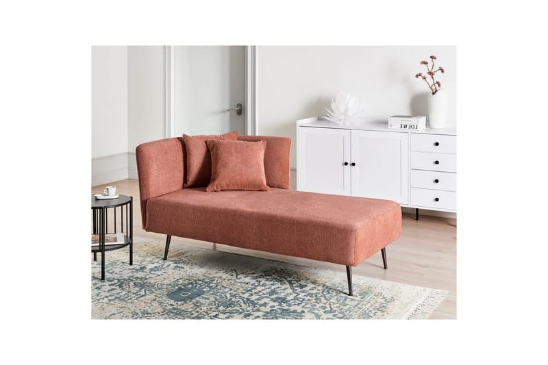 Schäslong Beliani Riom Grön, Svart, Högervänd Red Left-faced - Rød - Møbler - Sofaer - Modulsofaer - Andre moduler til modulsofa