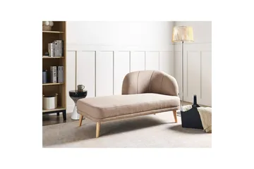 Schäslong Beliani Tanlay Beige, ljust trä, Högervänd Brown||Light colored wood Right-faced - Møbler - Sofaer - Modulsofaer - Andre moduler til modulsofa