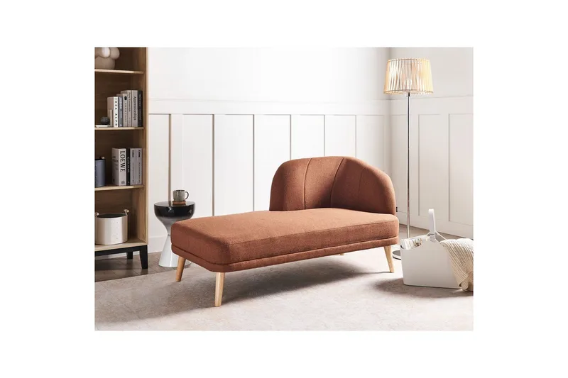 Schäslong Beliani Tanlay Beige, ljust trä, Högervänd Light brown||Light colored wood Right-faced - Møbler - Sofaer - Modulsofaer - Andre moduler til modulsofa