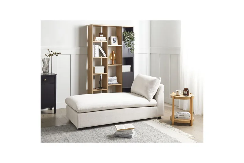 Schäslong Beliani Vizille Beige White - Hvid - Møbler - Sofaer - Modulsofaer - Andre moduler til modulsofa