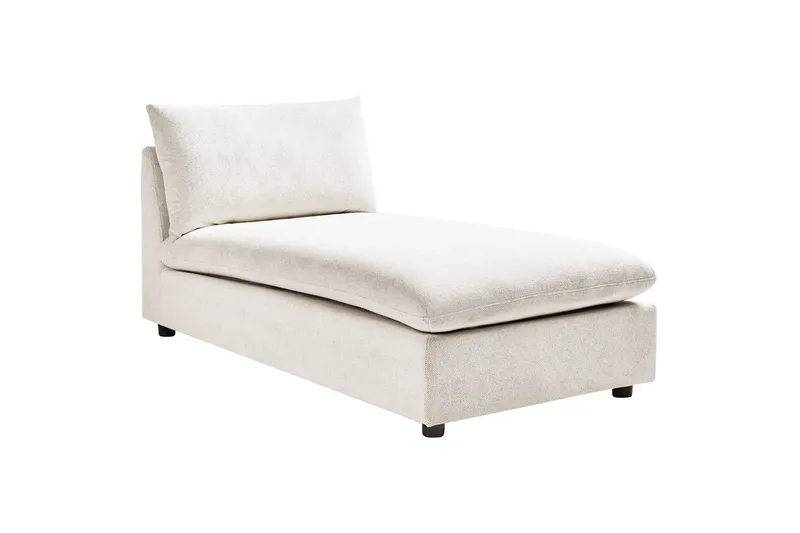 Schäslong Beliani Vizille Beige White - Hvid - Møbler - Sofaer - Modulsofaer - Andre moduler til modulsofa