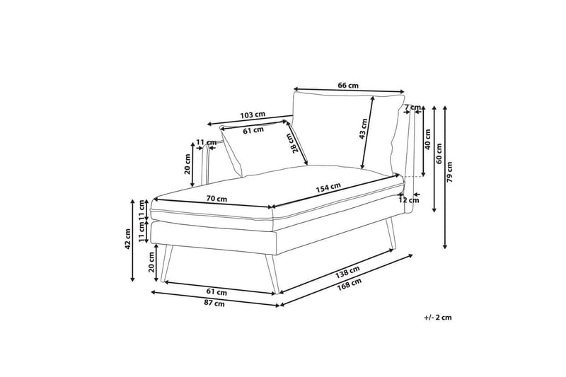 Schäslong Beliani Yerres Högervänd Right-faced - Møbler - Sofaer - Modulsofaer - Andre moduler til modulsofa