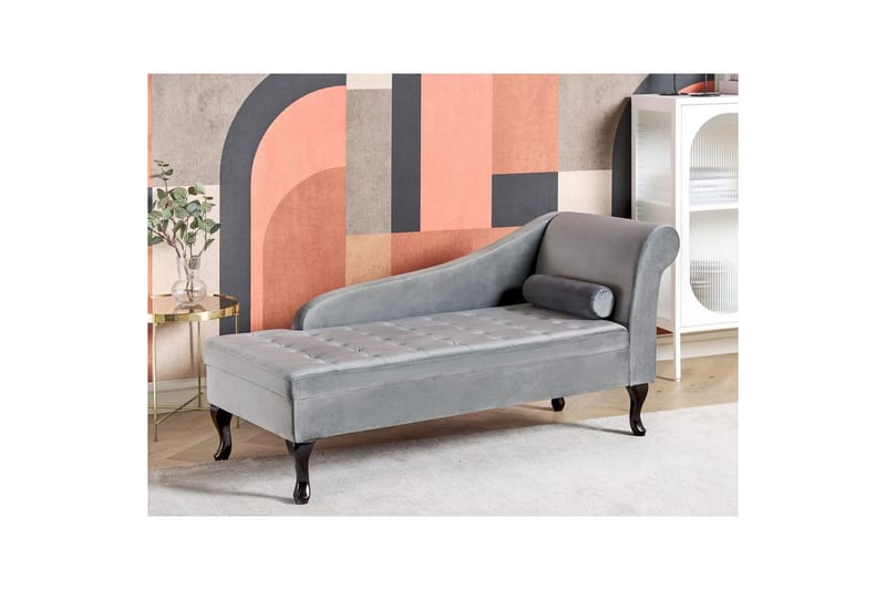 Schäslong Beliani Pessac Beige, svart, Högervänd Light grey||Black Right-faced - Møbler - Sofaer - Modulsofaer - Andre moduler til modulsofa