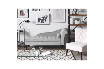 Schäslong Beliani Pessac Beige, svart, Högervänd Light grey Right-faced - Møbler - Sofaer - Modulsofaer - Andre moduler til modulsofa