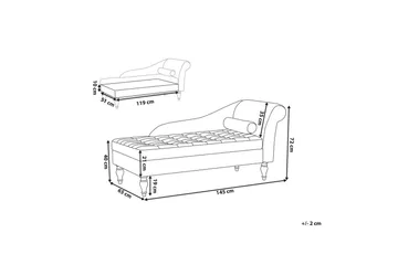 Schäslong Beliani Pessac Beige, svart, Högervänd Light grey Right-faced - Møbler - Sofaer - Modulsofaer - Andre moduler til modulsofa