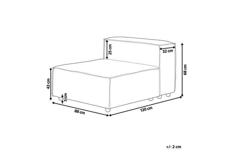 Sittsektion Beliani Ardal Beige, svart, Polyester Green - Grøn - Møbler - Sofaer - Modulsofaer - Midtermodul