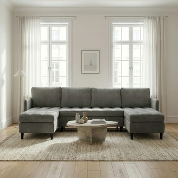 U-formet sofa Loft24 Lindhus Grå Chenille - Grå - Møbler - Sofaer - Modulsofaer - Komplet modulsofa