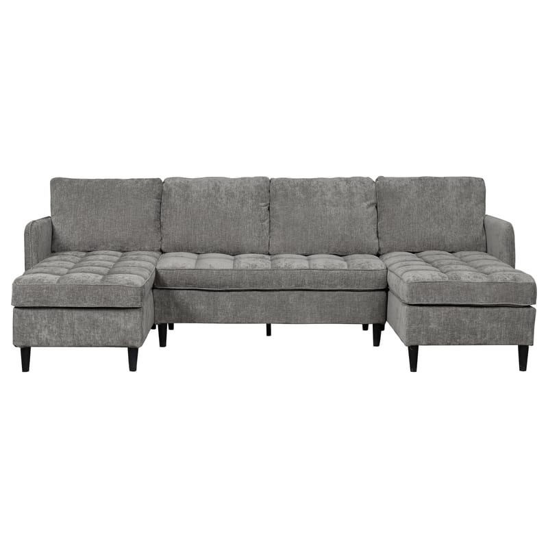 U-formet sofa Loft24 Lindhus Grå Chenille - Grå - Møbler - Sofaer - Modulsofaer - Komplet modulsofa