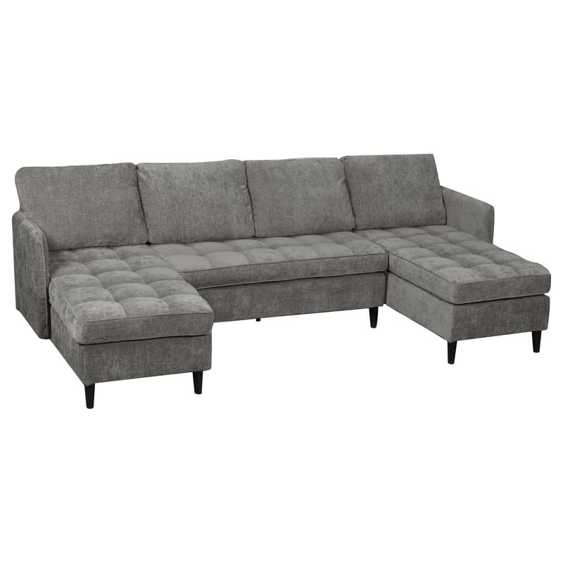 U-formet sofa Loft24 Lindhus Grå Chenille - Grå - Møbler - Sofaer - Modulsofaer - Komplet modulsofa