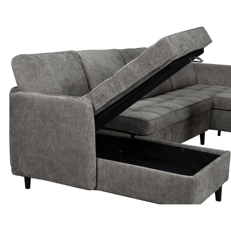 U-formet sofa Loft24 Lindhus Grå Chenille - Grå - Møbler - Sofaer - Modulsofaer - Komplet modulsofa