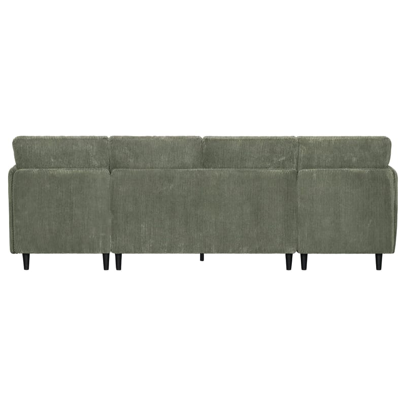 U-formet sofa Loft24 Lindhus Grøn Fløjl - Grøn - Møbler - Sofaer - Modulsofaer - Komplet modulsofa