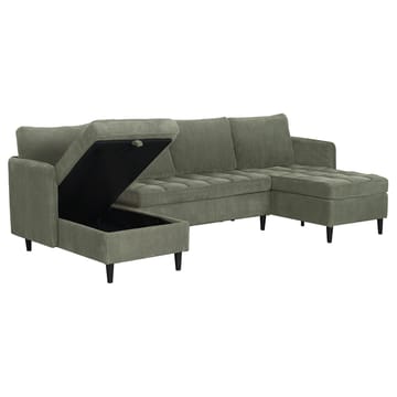 U-formet sofa Loft24 Lindhus Grøn Fløjl - Grøn - Møbler - Sofaer - Modulsofaer - Komplet modulsofa
