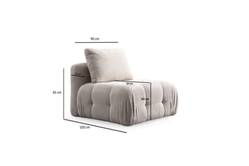 Yvara Mittmodul 90 cm - Beige - Møbler - Sofaer - Modulsofaer - Midtermodul