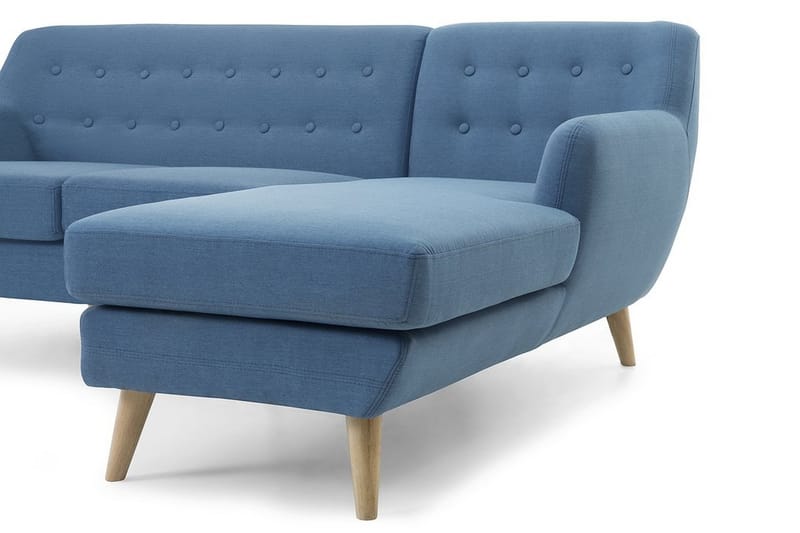 Motala hjørnesofa 140 cm - Blå - Sofa med chaiselong - 3 personers sofa med chaiselong