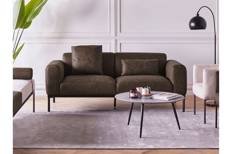 Naklund Sofa 2-personers - Brun/Sort - Møbler - Sofaer - Lædersofaer