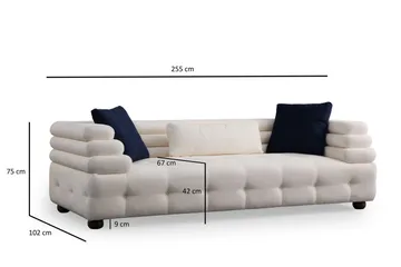 Namarta 3-personers Sofa - Hvid - Møbler - Sofaer - 3 personers sofa
