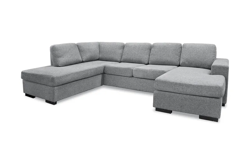 Nebraska U-sofa med Divan og Chaiselong 292 cm i Stof, Grå